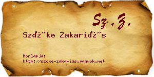 Szőke Zakariás névjegykártya
